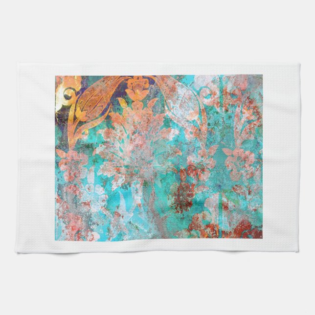 Floral Painting Tea Towel (Horizontal)