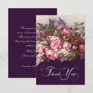 Floral Painting Thank You Wedding Anniversary Card