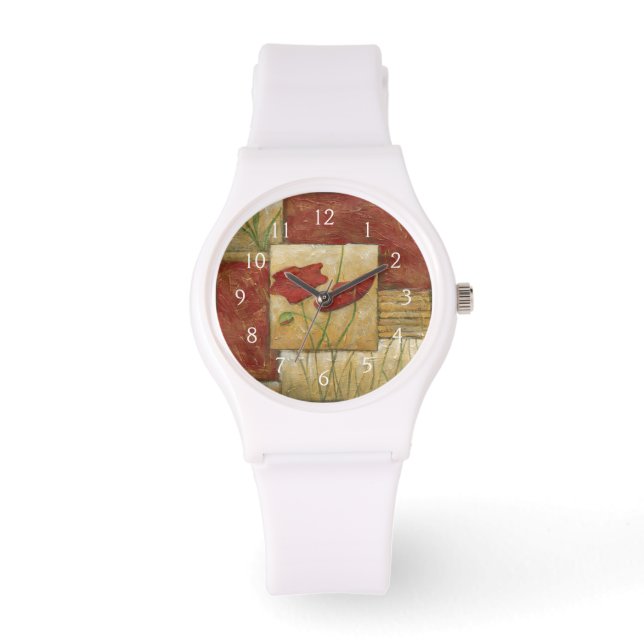 Floral Painting with Visible Brush Strokes Watch (Front)