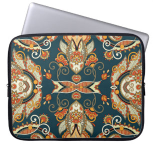 Floral Paisley Bandanna: Traditional Ornament Laptop Sleeve