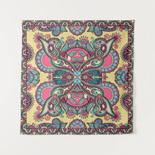 Floral Paisley Bandanna: Traditional Ornamental Tapestry