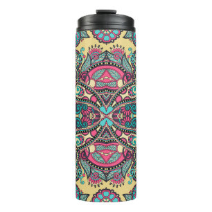Floral Paisley Bandanna: Traditional Ornamental Thermal Tumbler