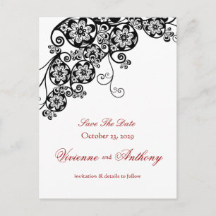 Floral Paisley Elegant Vintage Chic Save The Date Announcement Postcard