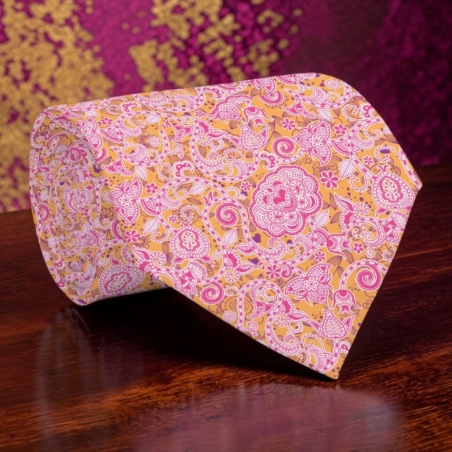 Floral Paisley Pattern Custom Necktie (Creator Uploaded)