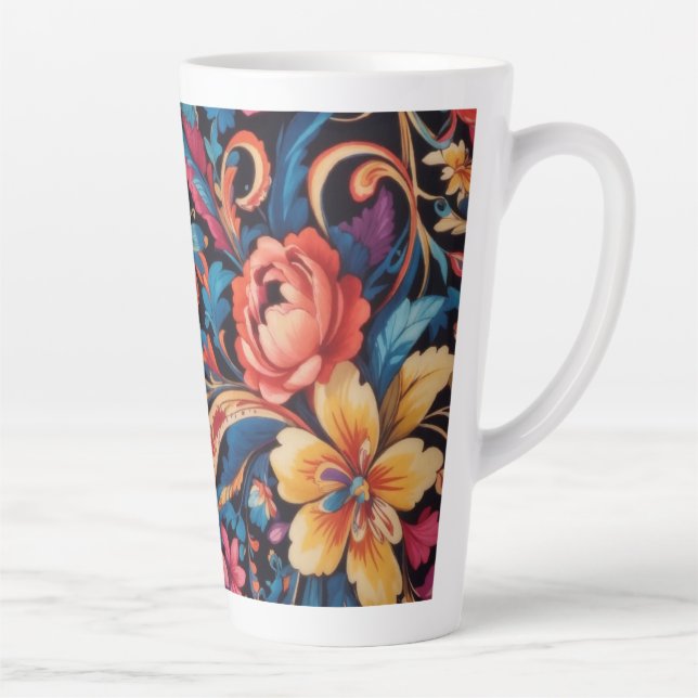Floral & Paisley pattern Latte Mug (Right)
