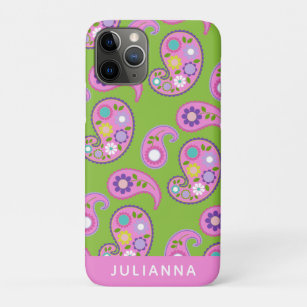 Floral Paisley Pattern Pink Green Personalised Case-Mate iPhone Case