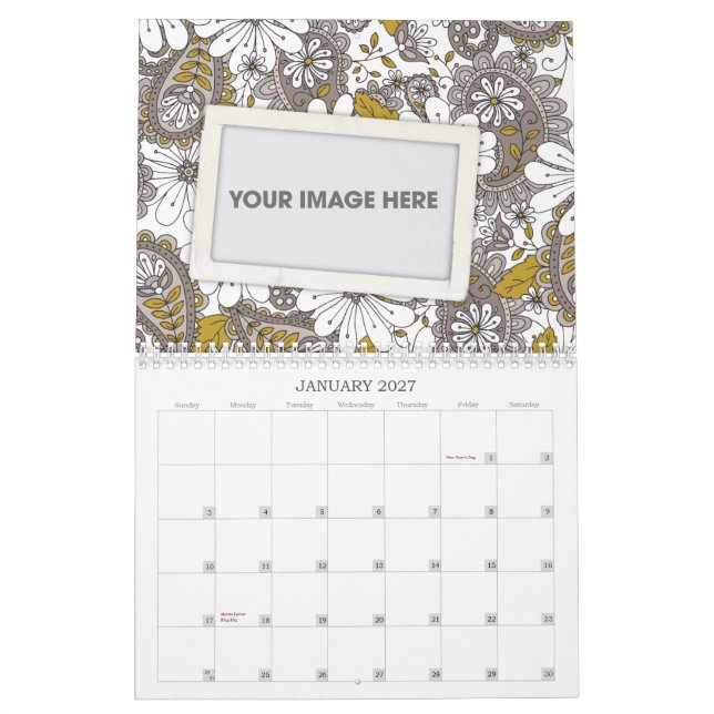 Floral Paisley Scrapbook Calendar (Jan 2027)