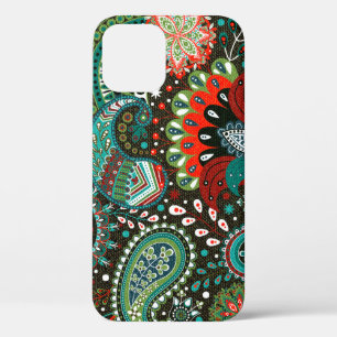 Floral paisley: seamless pattern elements. iPhone 12 case