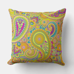 Floral Paisley seamless pattern I + your ideas Cushion