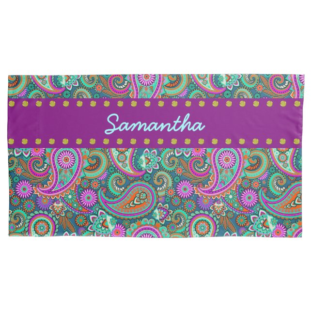 Floral Paisley seamless pattern II + your ideas Pillowcase (Front)