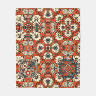 Floral Paisley Tapestry Fabric Print Fleece Blanket