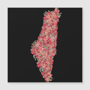 Floral Palestine map art-freedom for palestinians