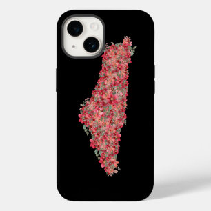 Floral Palestine map art-freedom for palestinians Case-Mate iPhone 14 Case