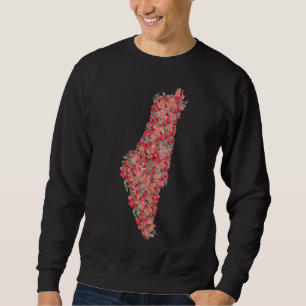 Floral Palestine map art-freedom for palestinians  Sweatshirt