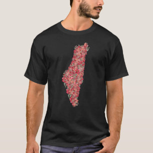 Floral Palestine map art-freedom for palestinians T-Shirt
