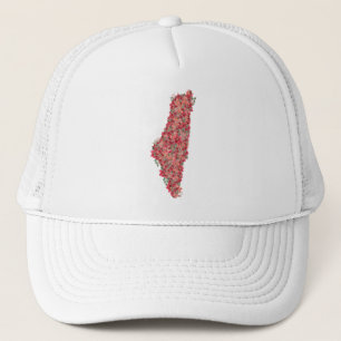 Floral Palestine map art-freedom for palestinians Trucker Hat