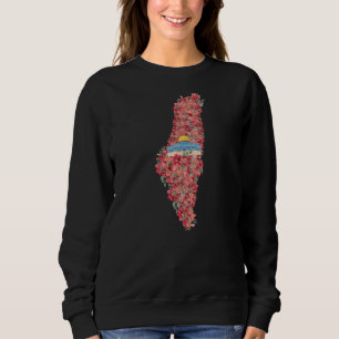 Floral Palestine map Dome of Rock al quads Gift  Sweatshirt