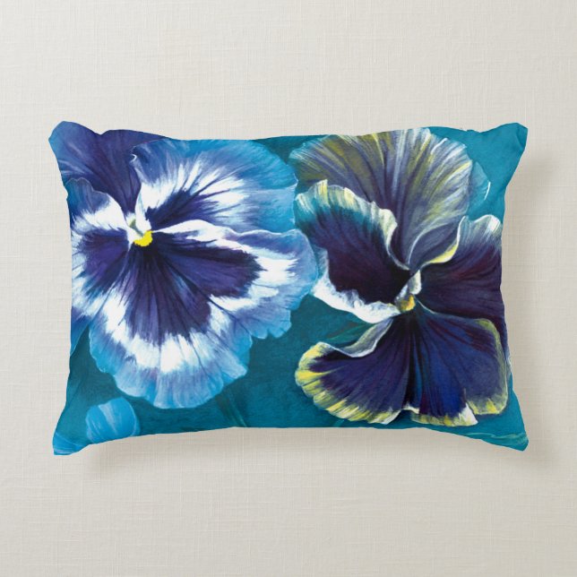 Floral pansy fine art pillow (Front)