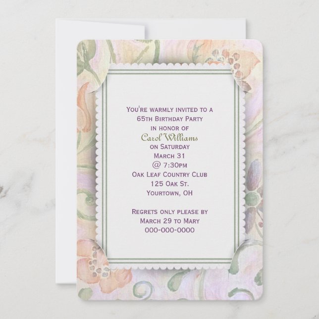 Floral Paper and Frame Party Invitation (Front)