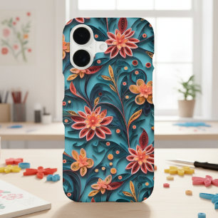 Floral Paper Art Pattern iPhone 17 Case