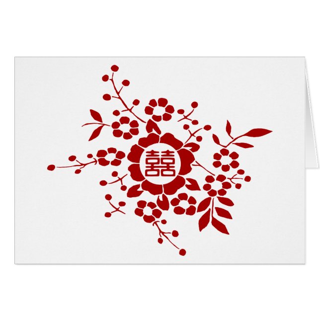 Floral Paper Cuts - White Double Happiness (Front Horizontal)