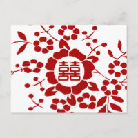 Floral Paper Cuts - White Double Happiness
