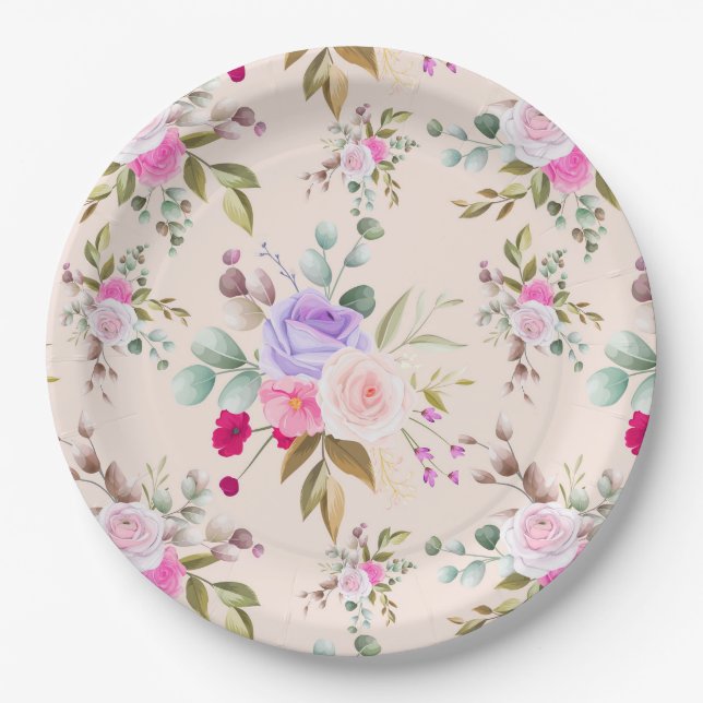 Floral Paper Plate (Front)