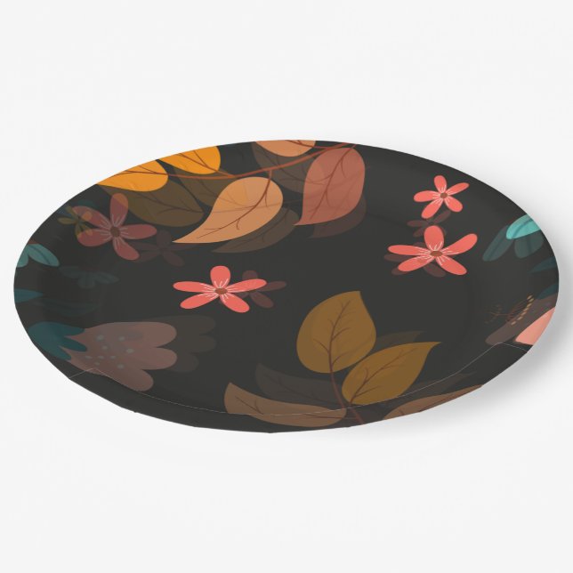 Floral  paper plate (Angled)