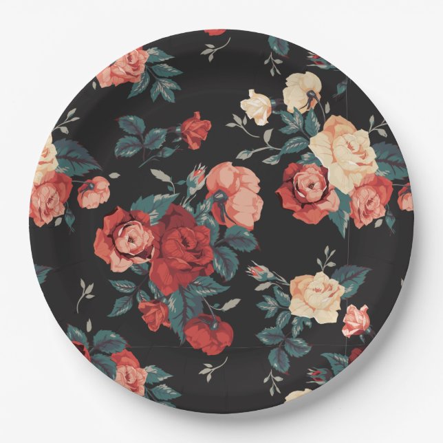 Floral Paper Plate (Front)