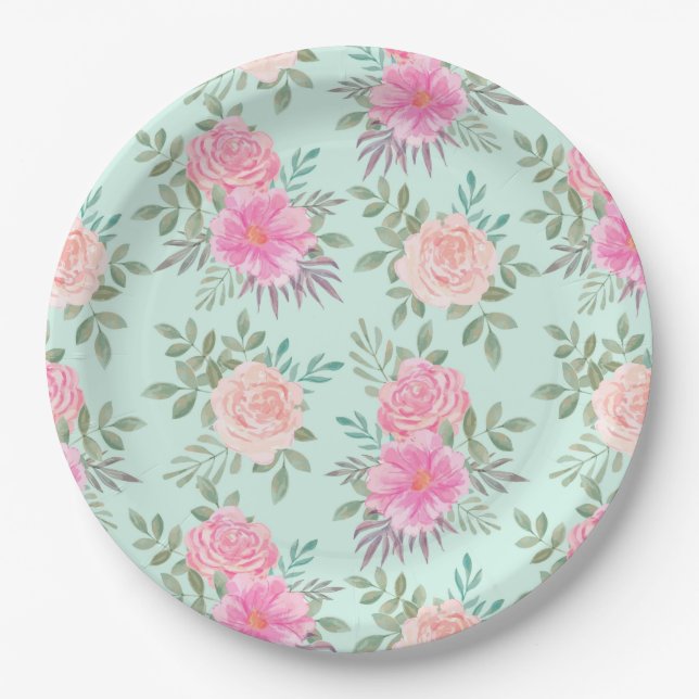 Floral Paper Plate (Front)