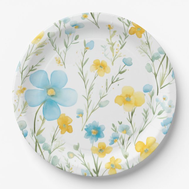 Floral Paper Plate (Front)