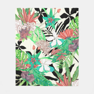 Floral Paradise II Fleece Blanket