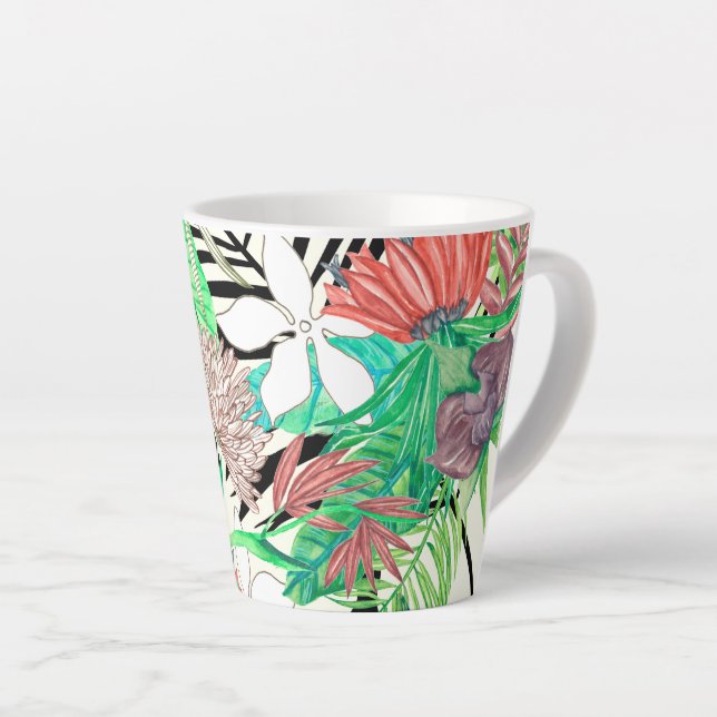 Floral Paradise II Latte Mug (Right Angle)
