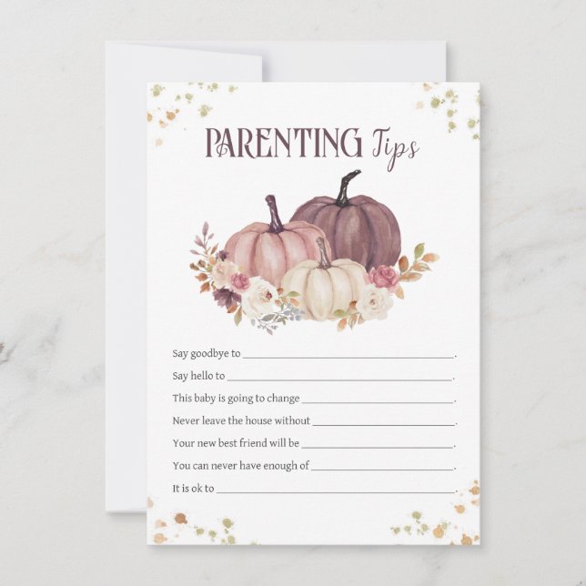 Floral Parenting Tips, New Parents Advice Card (Front)