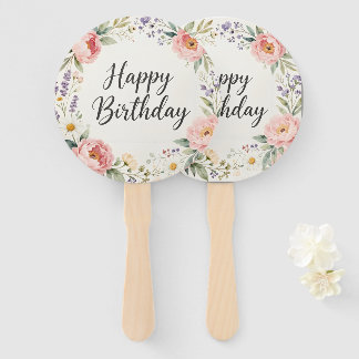 Floral Party Fans Set | Garden Birthday Decor