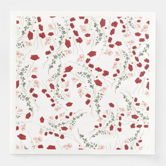 Floral Party Supplies Napkin (Front)