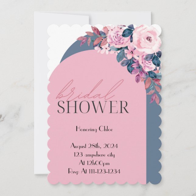FLORAL PASTEL COLORS BRIDAL SHOWER INVITATION (Front)