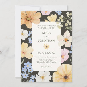 Floral pastel colour wedding invitation