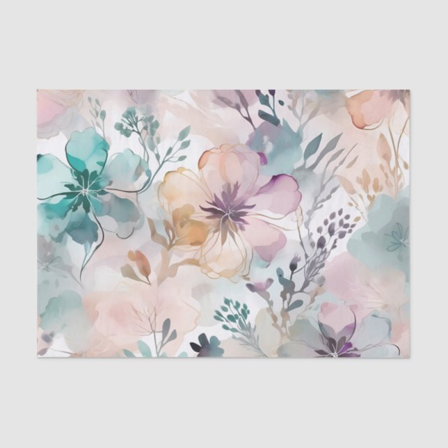 Floral Pastel Dreamy Tissue Paper (Front)
