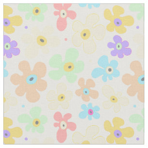 Floral Pastel Flowers Pattern Fabric