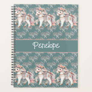 Floral Pastel Horse Fantasy Illustration Planner