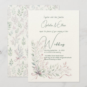 Floral Pastel Modern Typography wedding Invitation