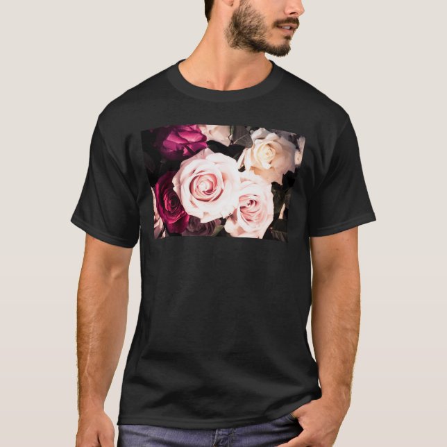  Floral Pastel Pink Rose Photography Men's T-Shirt (Front)