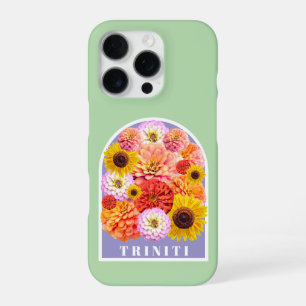 Floral Pastel Sage Green Custom Name Wildflowers iPhone 16 Pro Case