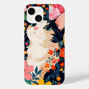 Floral Patchwork Cat Case-Mate iPhone 14 Case