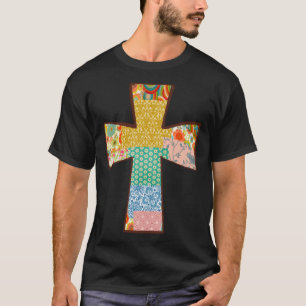 Floral Patchwork Cross T-Shirt