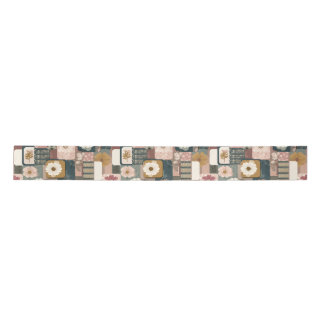 Floral Patchwork Pattern Satin Ribbon