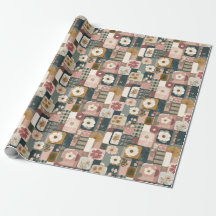 Floral Patchwork Pattern wrapping paper