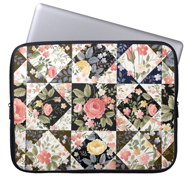 Floral Patchwork: Vintage Mix Laptop Sleeve (Front)