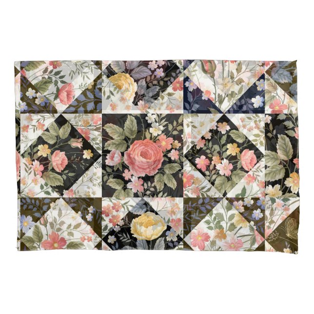 Floral Patchwork: Vintage Mix Pillowcase (Front)